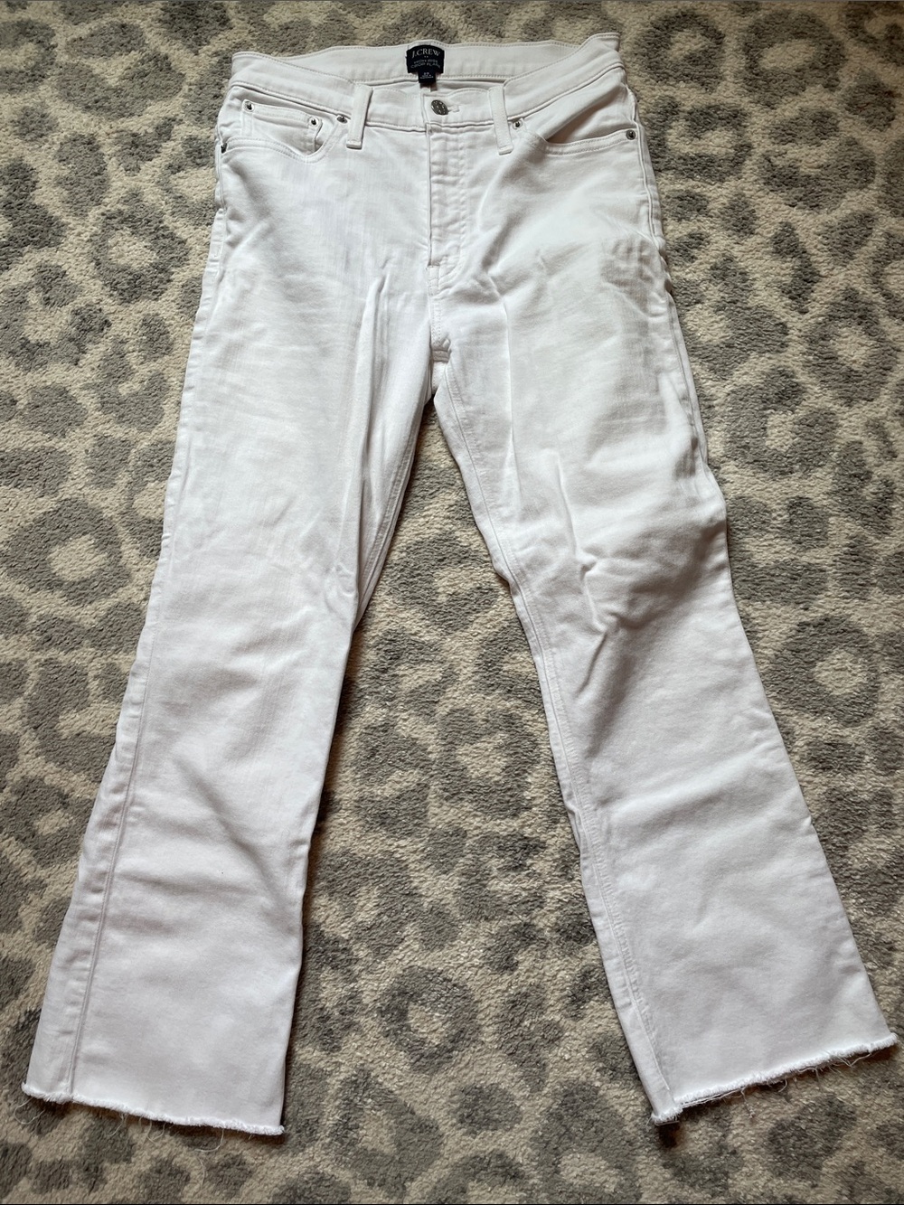 J. Crew White High-Rise Crop Flare Jeans
